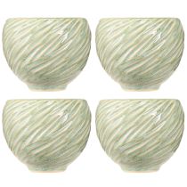 Artikel Keramikschalen Grün Spiral Design Ø9cm H7cm 4er Set