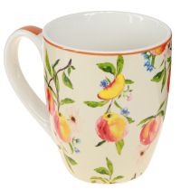 Artikel Keramiktasse mit Pfirsich-Dekor - Sommerbecher 2er Set