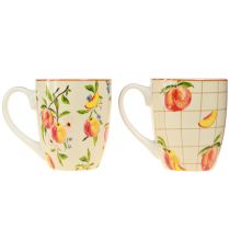 Artikel Keramiktasse mit Pfirsich-Dekor - Sommerbecher 2er Set