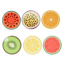 Artikel Obst Untersetzer Set 6-teilig Fruchtmotive Keramik Korkboden 10cm
