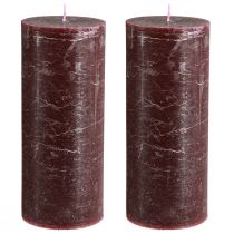 Artikel Luxus Burgund Stumpenkerzen 2er-Set Durchgefärbt 85x200mm für Romantik & Deko