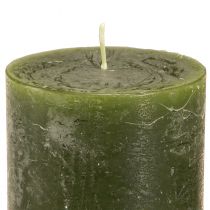 Artikel Stumpenkerzen Grün 3 Schattierungen Durchgefärbt Rustikal 70x100mm 12er Set für Dekoration und Advent