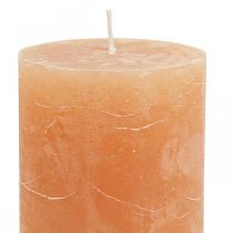 Durchgefärbte Kerzen Orange Peach Stumpenkerzen 70×100mm 4St