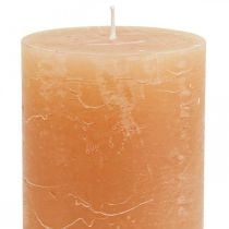 Durchgefärbte Kerzen Orange Peach Stumpenkerzen 70×120mm 4St