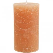 Durchgefärbte Kerzen Orange Peach Stumpenkerzen 85×150mm 2St