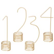 Artikel Adventskalender-Kerzenhalter Zahlen 1-4 aus Metall in Mattgold, H10cm, für Adventsdeko (4er-Set)