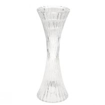 Artikel Kerzenhalter Glas Klar Rillen für Stabkerzen H20cm 2er Set