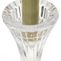 Artikel Kerzenhalter Glas Klar Rillen für Stabkerzen H20cm 2er Set