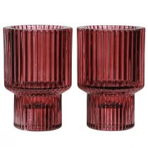 Artikel Glas Kerzenhalter Set Berry - Stab- & Teelichter - Retro Design - 4er-Set