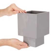 Artikel Pflanzgefäß Würfel Grau Metall mit Sockel 22 cm