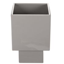Artikel Pflanzgefäß Würfel Grau Metall mit Sockel 22 cm