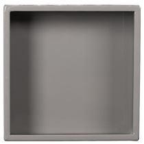 Artikel Pflanzgefäß Würfel Grau Metall mit Sockel 22 cm