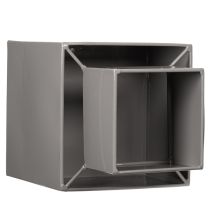 Artikel Pflanzgefäß Würfel Grau Metall mit Sockel 22 cm