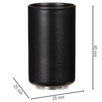 Artikel Magnetischer Kerzenhalter rund mattschwarz für Stabkerzen Ø 25 mm, 4er-Set