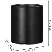 Artikel Stabkerzenhalter Metall Magnetisch Matt Schwarz Ø 4 cm 4er Set