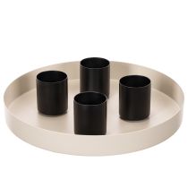 Artikel Stabkerzenhalter Metall Magnetisch Matt Schwarz Ø 4 cm 4er Set