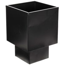 Artikel Pflanzgefäß Würfel Metall Schwarz mit Sockel 22 cm