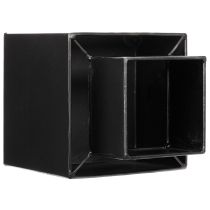 Artikel Pflanzgefäß Würfel Metall Schwarz mit Sockel 22 cm