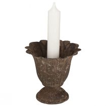 Artikel Kerzenhalter Pokal Antik-Design Metall für Stabkerzen Ø10cm H9,5cm Deko-Vintage