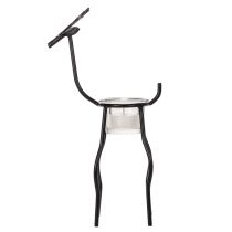 Artikel Kerzenhalter Rentier aus Metall mit Teelichtglas 28 cm Schwarz
