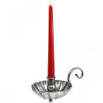 Artikel Kerzenhalter Silber Kerzenschale mit Henkel H9,5cm