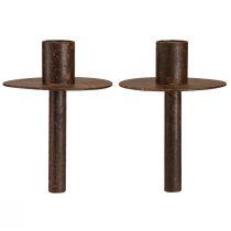 Artikel Kerzenhalter für Flaschen in Rostoptik, Metall, Ø8,5cm H12cm, 2er-Set