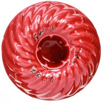 Artikel Kerzenhalter Gugelhupf Rot Keramik 8cm für Stabkerzen - Gemütliche Tischdekoration 6er-Set