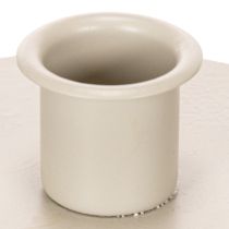 Artikel Kerzenhalter rund Metall 10cm cremefarben für Stabkerzen Innenbereich 2er Set