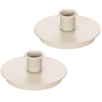 Artikel Kerzenhalter rund Metall 10cm cremefarben für Stabkerzen Innenbereich 2er Set