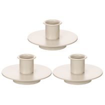 Artikel Kerzenhalter Metall Beige matt 8cm 3er-Set für Stabkerzen