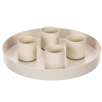 Artikel Magnetischer Kerzenhalter aus Metall, Ø 4 cm, für Stabkerzen 34 mm, 4er-Set, taupe-creme