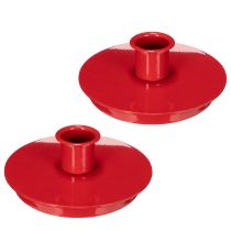 Artikel Kerzenhalter aus Metall Rot 10cm für Stabkerzen 2 Stück