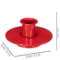 Artikel Kerzenhalter aus Metall rot Ø 8 cm für Stabkerzen 3er-Set