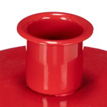 Artikel Kerzenhalter aus Metall rot Ø 8 cm für Stabkerzen 3er-Set