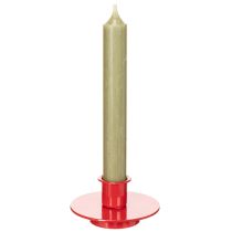 Artikel Kerzenhalter aus Metall rot Ø 8 cm für Stabkerzen 3er-Set
