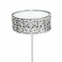 Filigraner Kerzenhalter zum Stecken Silbern Ø6,4cm H12,5cm 4St Antik-Optik