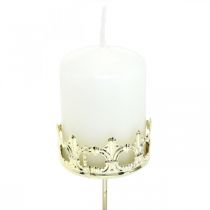 Teelichthalter Krone, Kerzendeko Weihnachten, Kerzenhalter für Adventskranz Golden Ø5,5cm 4St