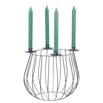 Artikel Kerzenhalter Metall Grau Gitterkorb Ø25/10,5cm 2er-Set