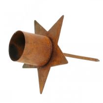 Artikel Stern Kerzenhalter Metall zum Stecken Edelrost Adventsdeko 6cm 4er-Set