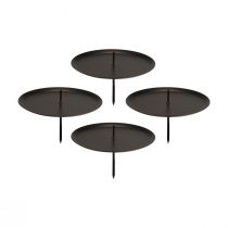 Kerzenhalter zum Stecken Schwarz Kerzenhalter Dorn Ø8cm 4St