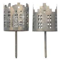 Artikel Teelichthalter mit Dorn aus Metall 6 cm Häuser-Design 2er-Set