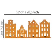Artikel Kerzenständer Weihnachtsbeleuchtung Deko Häuser Rost 52×12cm