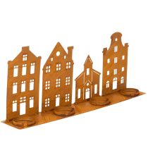 Artikel Kerzenständer Weihnachtsbeleuchtung Deko Häuser Rost 52×12cm