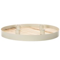Artikel Kerzentablett rund Holz 30 cm für 4 Stabkerzen