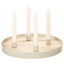 Artikel Kerzentablett rund Holz 30 cm für 4 Stabkerzen