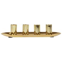 Artikel Kerzenteller Metall Stabkerzenhalter Gold 23x9x4,5cm