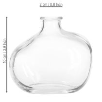 Artikel Kleine Glasvase Transparent Dekorativ Mini Vase Blumenvase 11x6x10cm