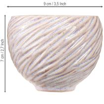 Artikel Kleine Rosa Keramikschalen Spiral-Dekor Ø9cm 4St - Deko & Geschenkidee