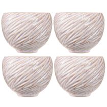 Artikel Kleine Rosa Keramikschalen Spiral-Dekor Ø9cm 4St - Deko & Geschenkidee
