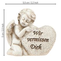 Artikel Kleiner Deko-Engel mit Herz Trauerdeko Geschenkidee creme 5cm 6er Set